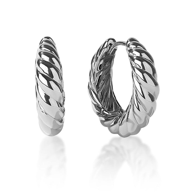 Large Croissant Huggie Earrings in Sterling Silver Earrings Bevilles 