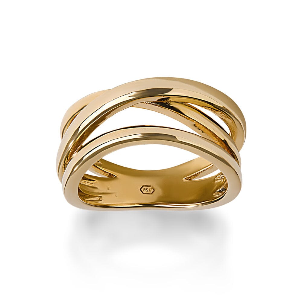 Multi Strand Ring in 18kt Gold Plated Sterling Silver Rings Bevilles 