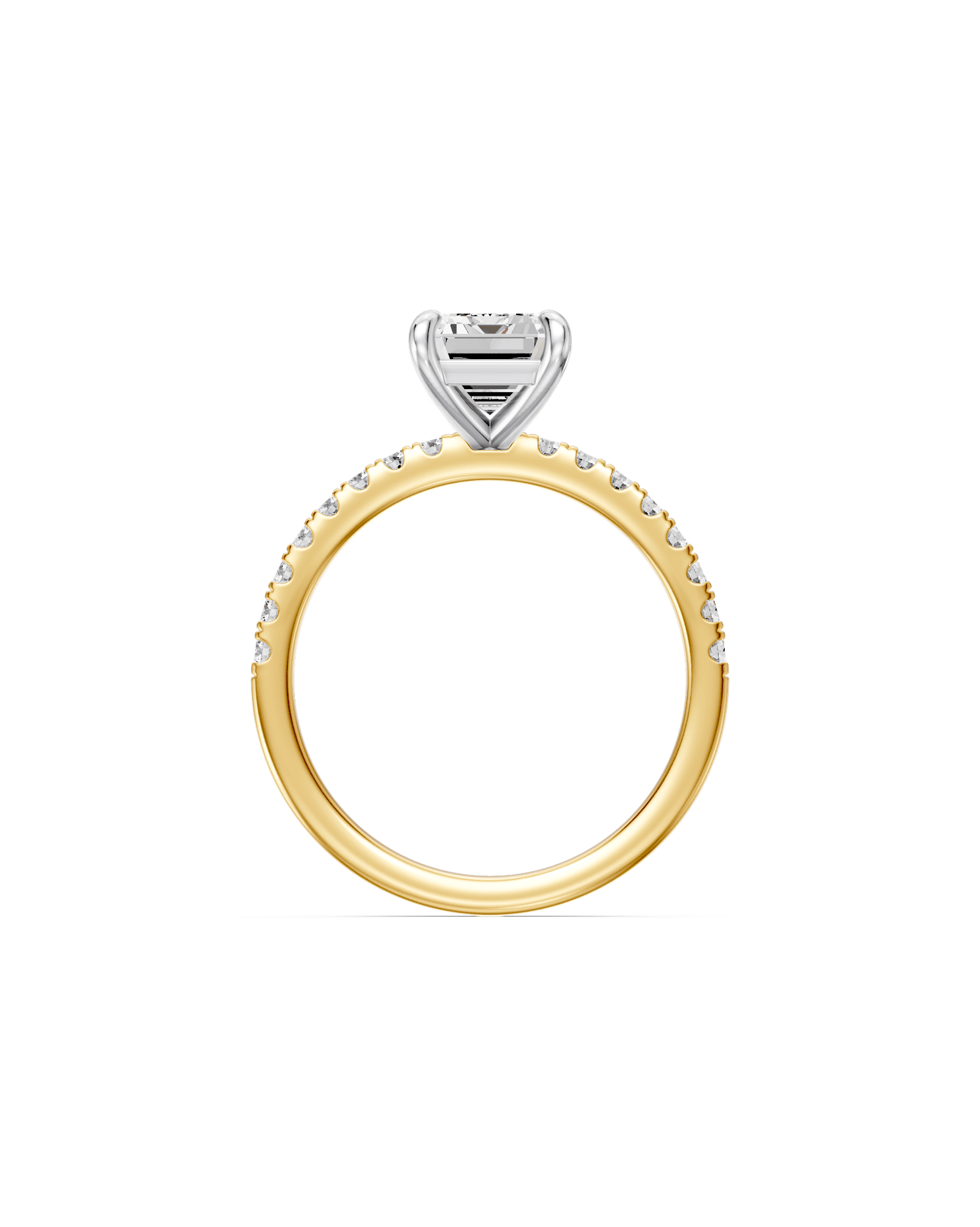 Radiant Shoulder Ring with 2.25ct of Laboratory Grown Diamonds in 18ct Yellow Gold Rings Bevilles 