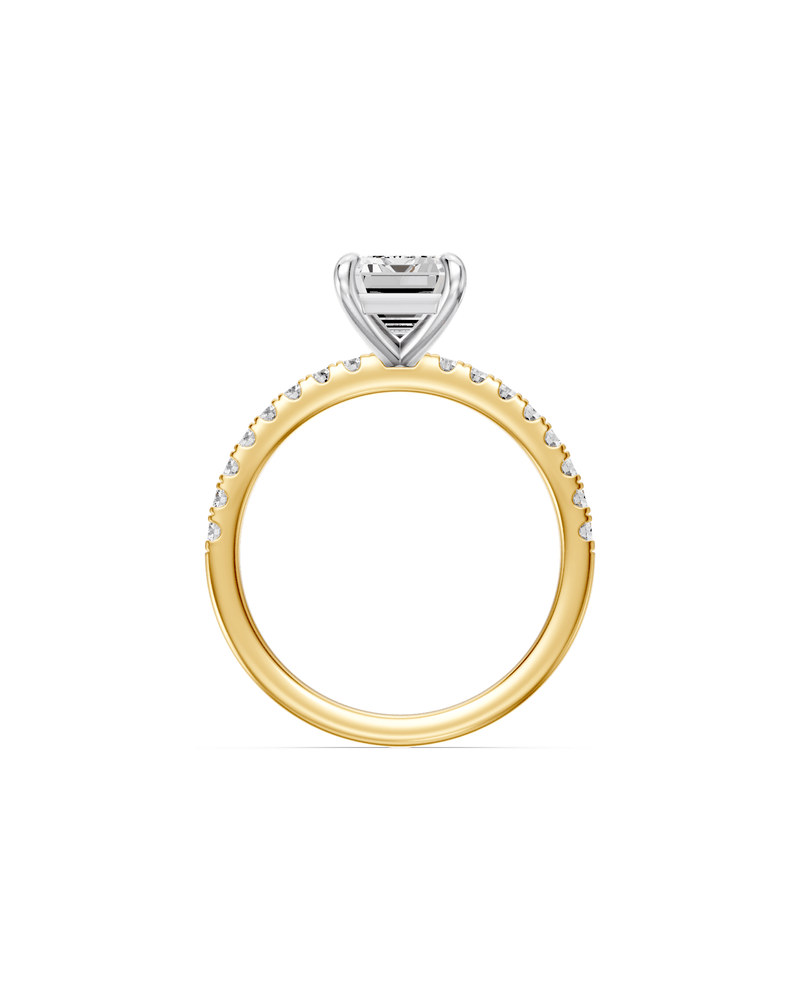 Radiant Shoulder Ring with 2.25ct of Laboratory Grown Diamonds in 18ct Yellow Gold Rings Bevilles 
