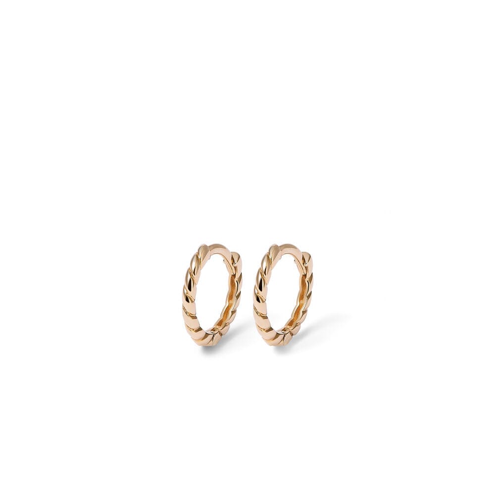 8mm Twist Huggie Earrings in 9kt Yellow Gold Earrings Bevilles 