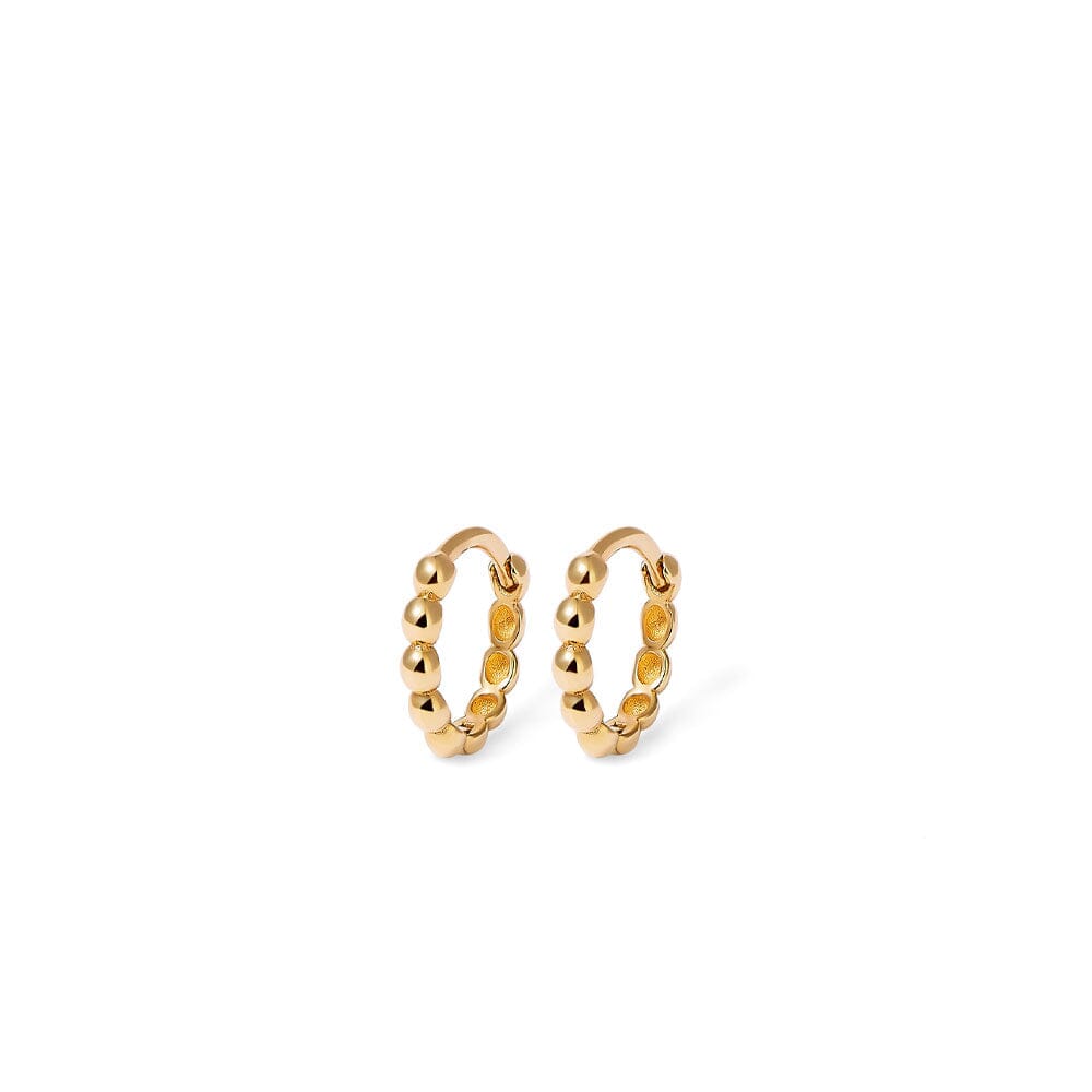 7mm Bead Huggie Earrings in 9kt Yellow Gold Earrings Bevilles 
