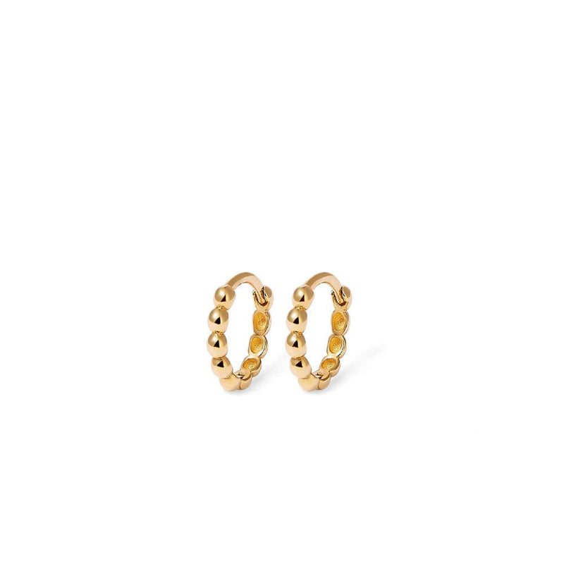 7mm Bead Huggie Earrings in 9kt Yellow Gold Earrings Bevilles 