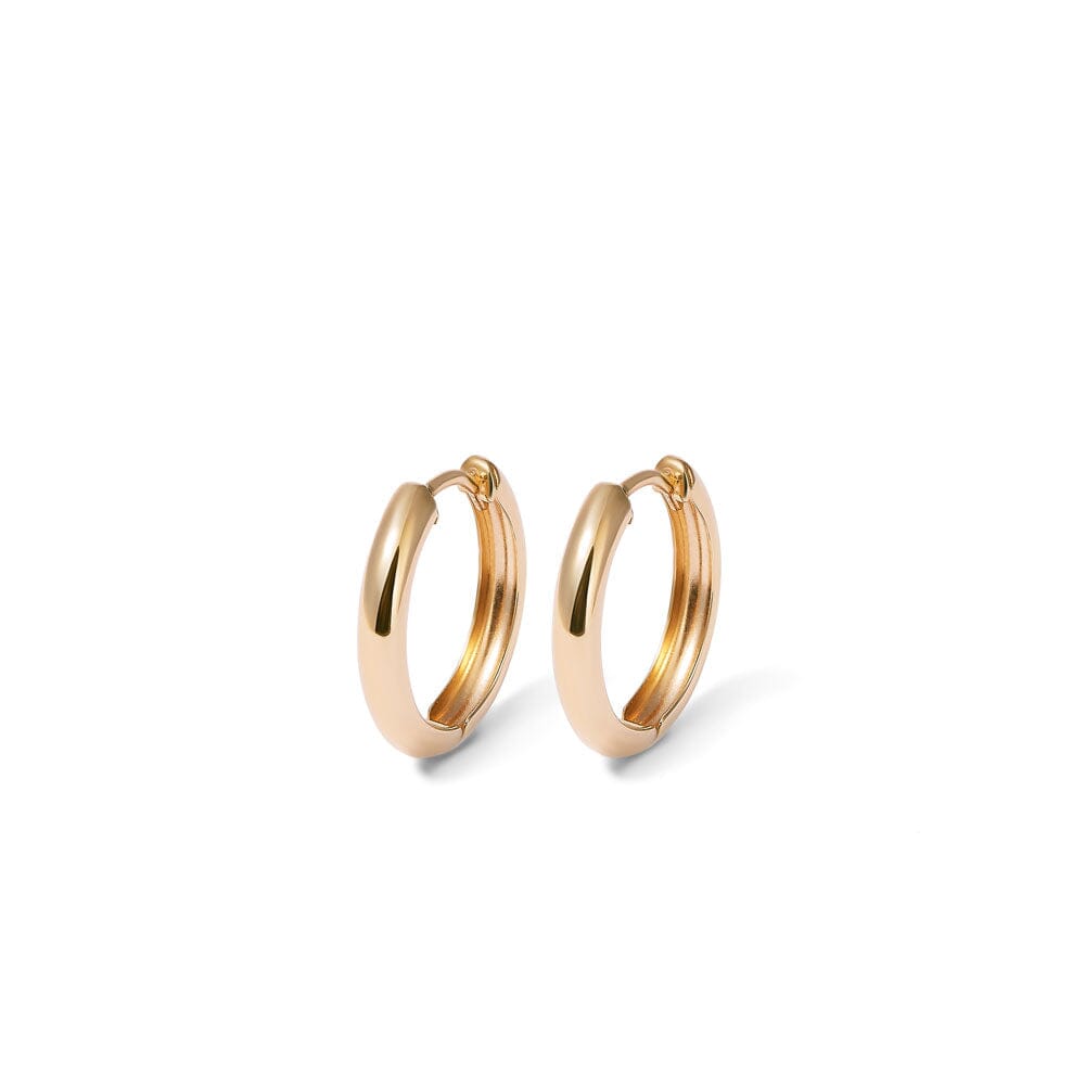 11mm Half Round Huggie Earrings in 9kt Yellow Gold Earrings Bevilles 