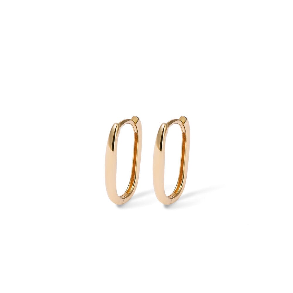 15mm Paperclip Huggie Earrings in 9kt Yellow Gold Earrings Bevilles 