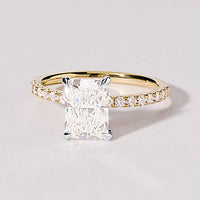Radiant Shoulder Ring with 2.25ct of Laboratory Grown Diamonds in 18ct Yellow Gold Rings Bevilles 