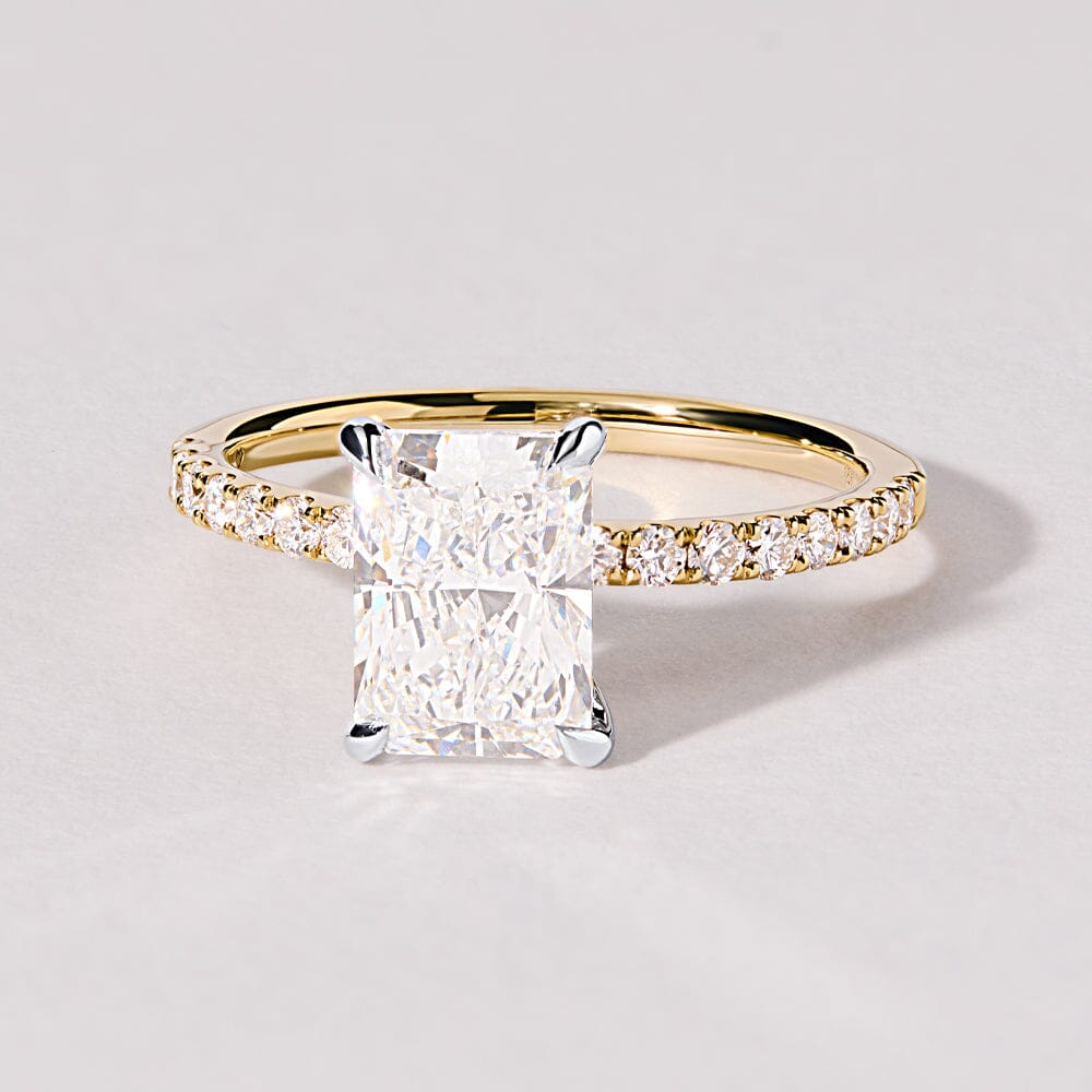 Radiant Shoulder Ring with 2.25ct of Laboratory Grown Diamonds in 18ct Yellow Gold Rings Bevilles 
