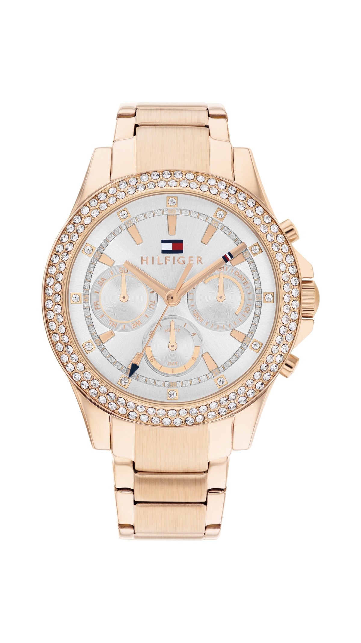 Tommy Hilfiger Haven Ionic Plated Carnation Gold Steel Light Grey Dial Women's Watch 1782624 Watches Tommy Hilfiger 