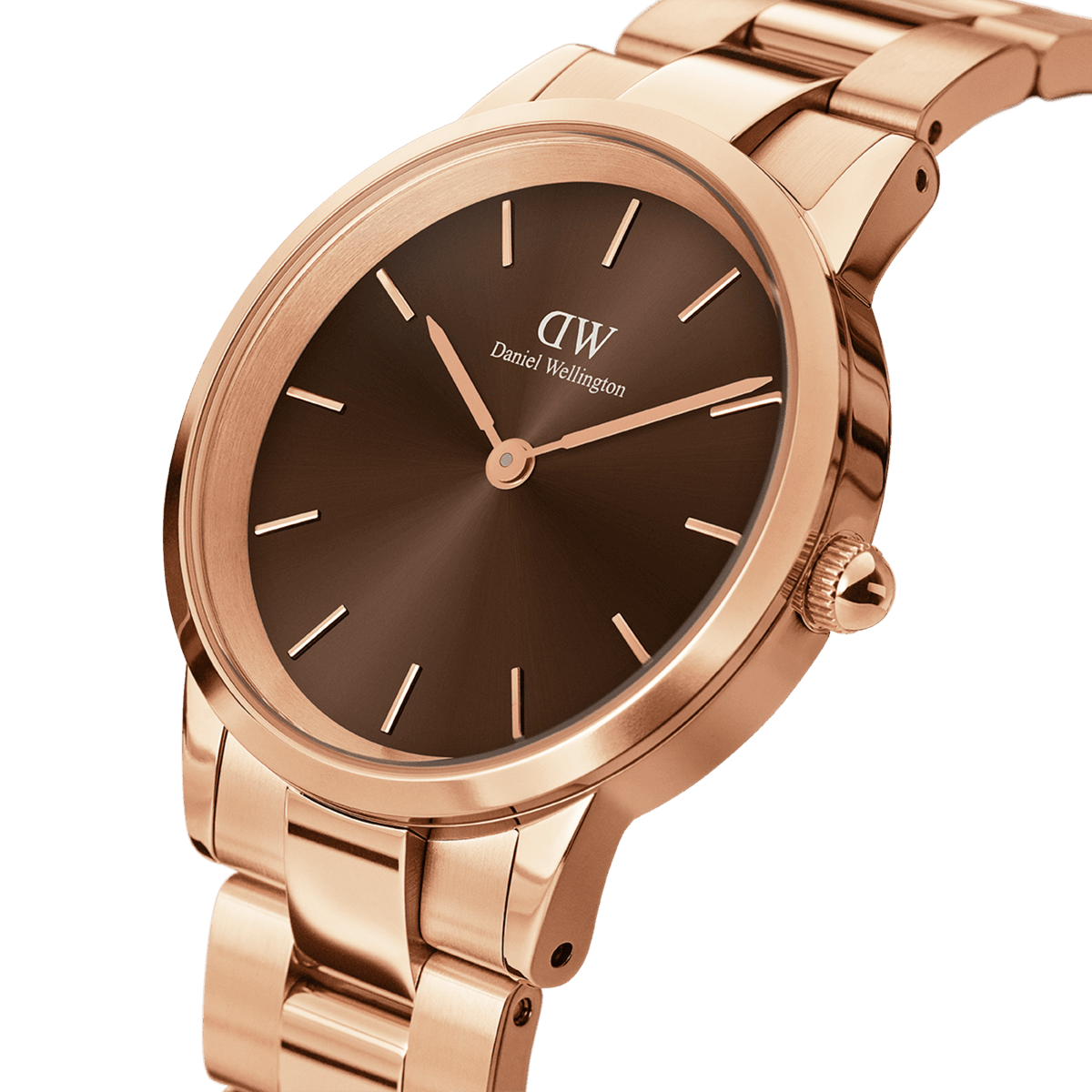 Daniel Wellington Iconic Link Amber 40 Rose Gold & Brown Watch Watches Daniel Wellington 