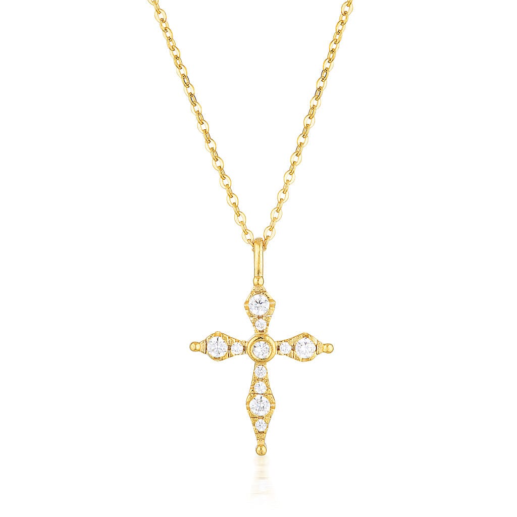 Georgini Bless Mini Gold Cross Necklace Necklaces Georgini 