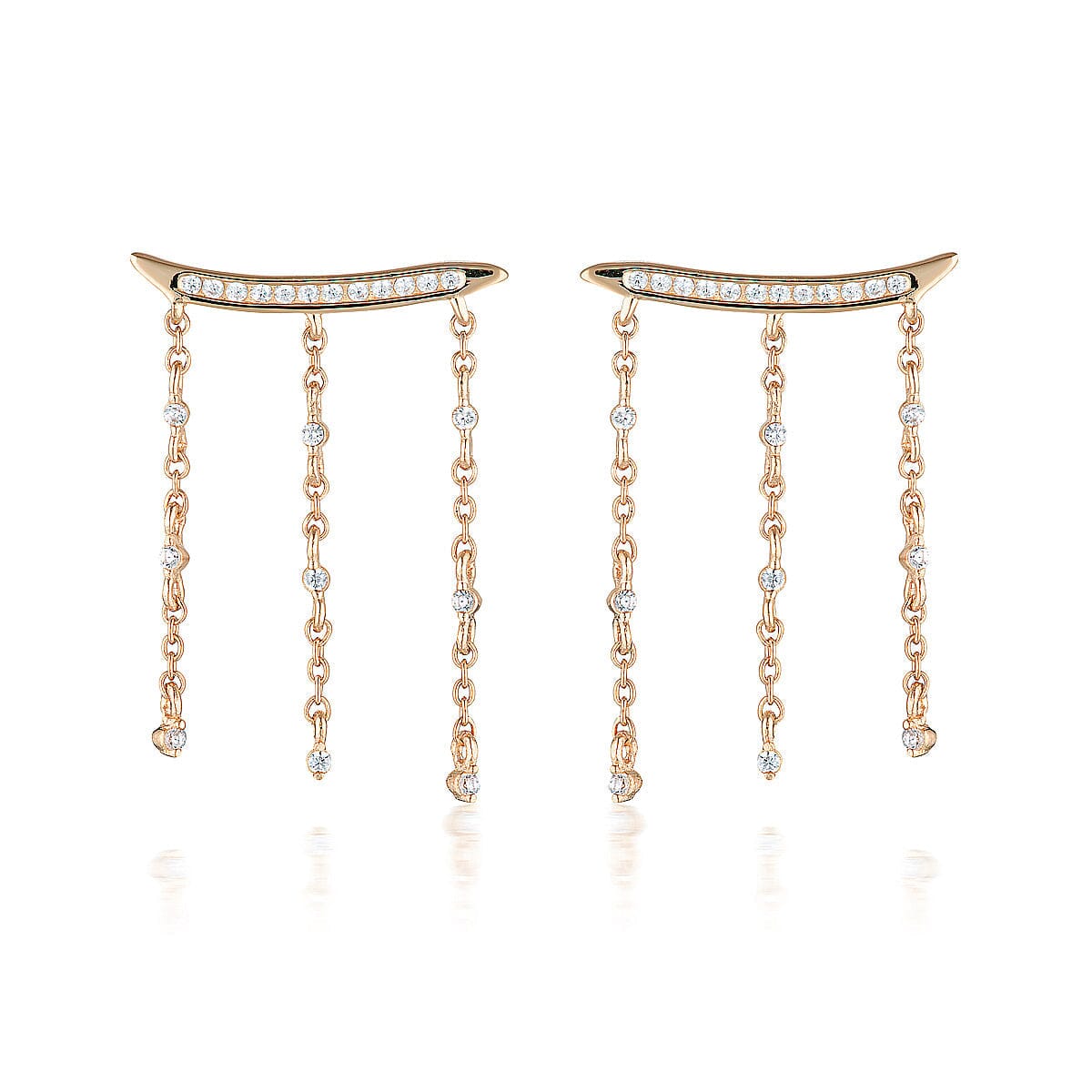 GEORGINI RED CARPET BILLBOARD EARRINGS ROSE GOLD Bevilles Jewellers 