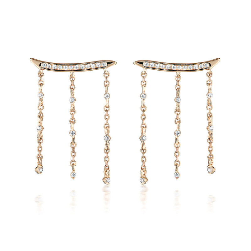 GEORGINI RED CARPET BILLBOARD EARRINGS ROSE GOLD Bevilles Jewellers 