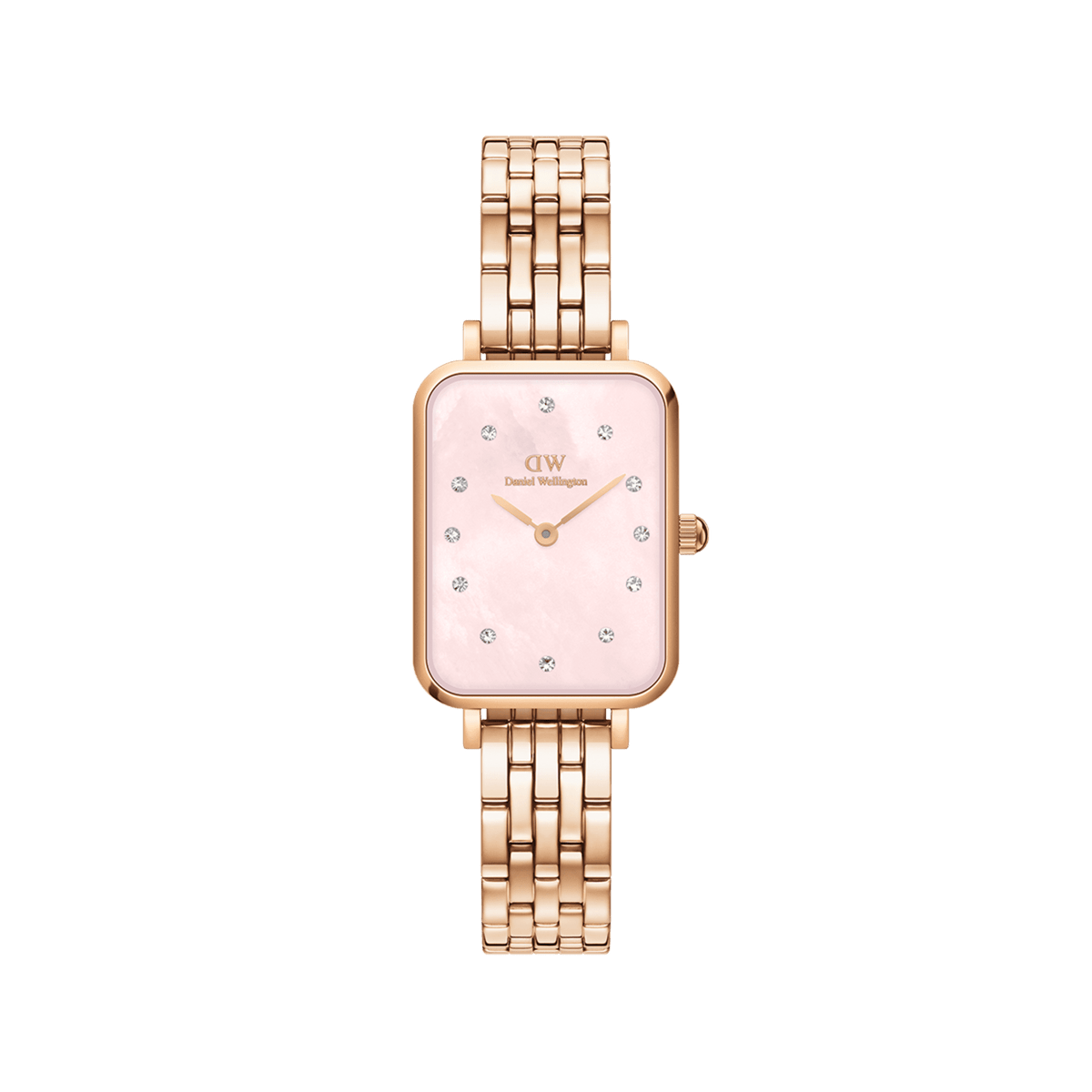 Daniel Wellington Quadro Lumine 20x26 5-Link Rose Gold & Mother of Pearl Pink Watch Watches Daniel Wellington 
