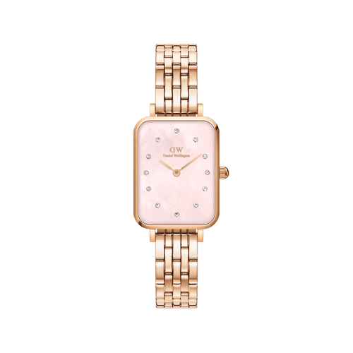 Daniel Wellington Quadro Lumine 20x26 5-Link Rose Gold & Mother of Pearl Pink Watch Watches Daniel Wellington 