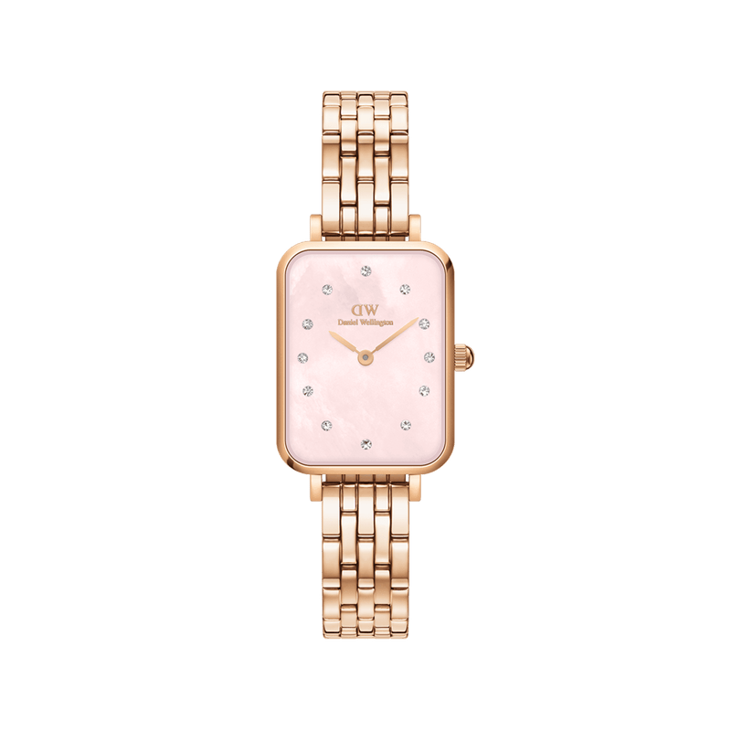 Daniel Wellington Quadro Lumine 20x26 5-Link Rose Gold & Mother of Pearl Pink Watch Watches Daniel Wellington 