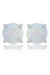 OPAL GLOW WHITE CREATED OPAL STUD EARRINGS SILVER Bevilles Jewellers 