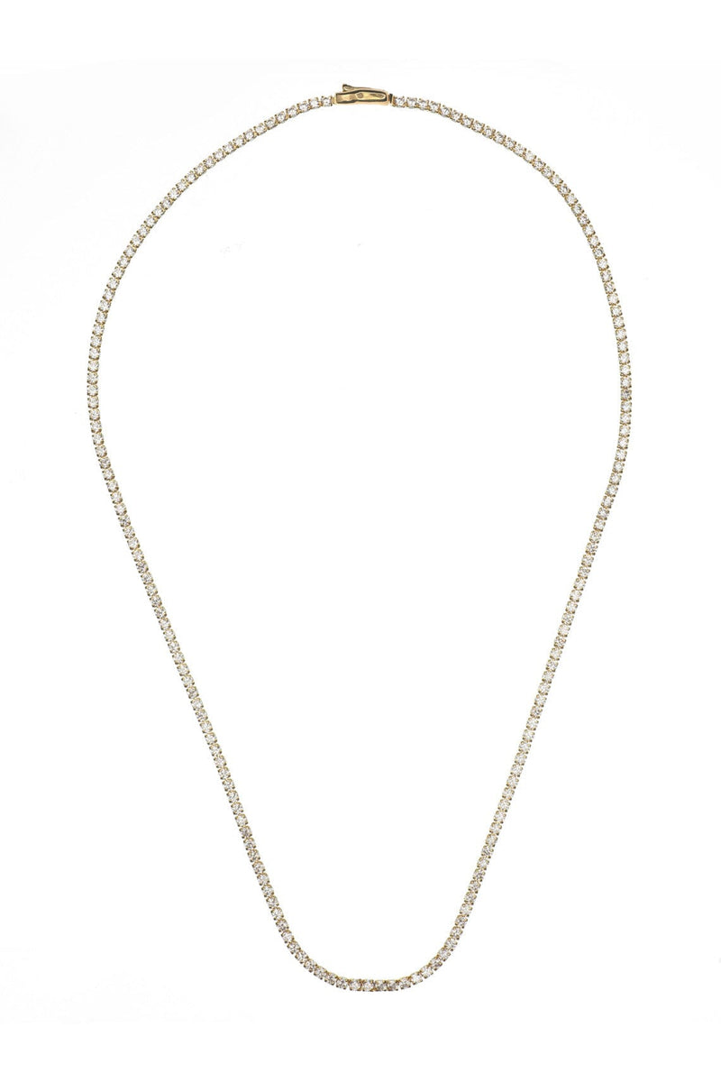 SYDNEY SOIRÉE 2MM TENNIS NECKLACE 42CM GOLD Bevilles Jewellers 