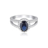 GEORGINI AURORA GLORY RING SILVER/ SAPPHIRE Bevilles Jewellers 