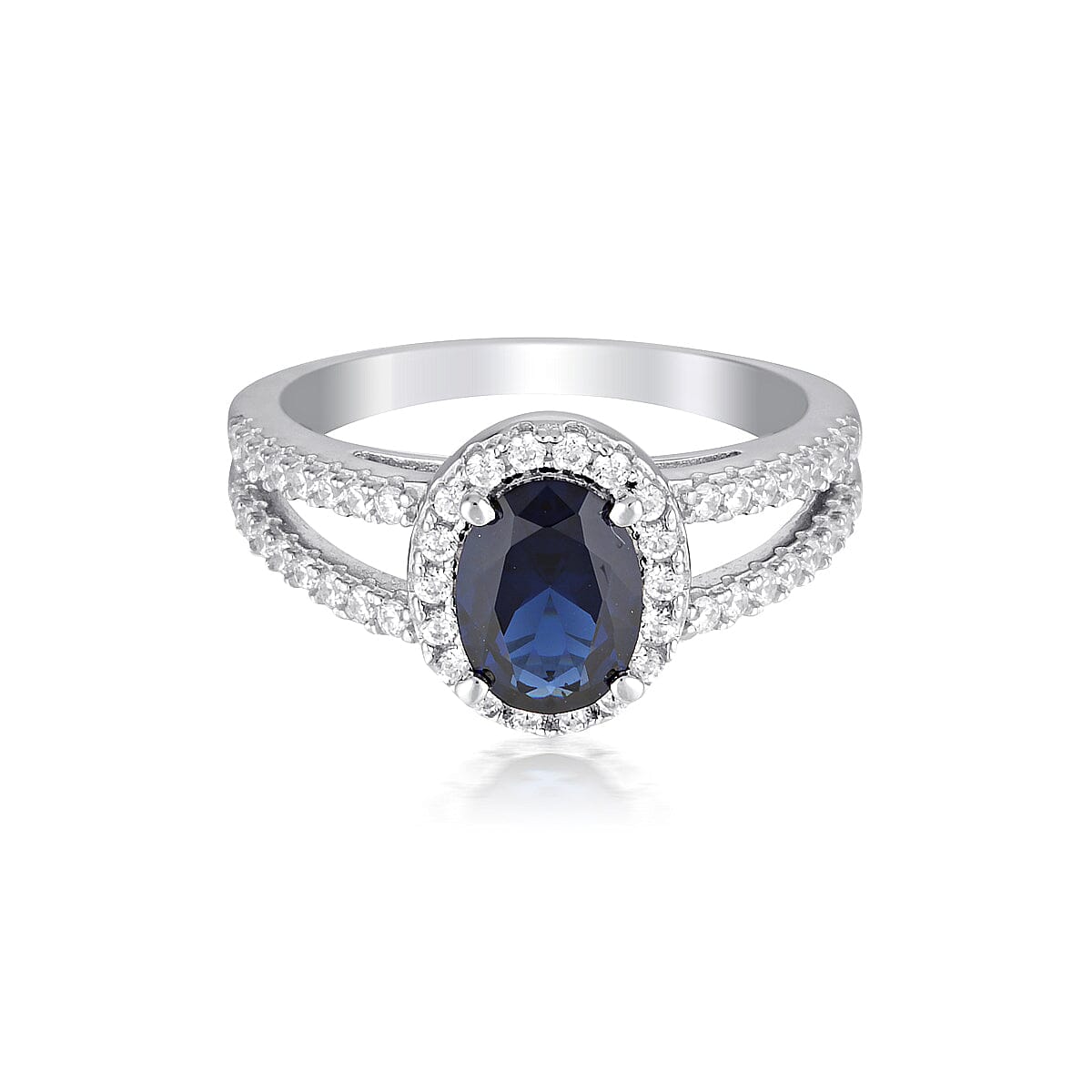 GEORGINI AURORA GLORY RING SILVER/ SAPPHIRE Bevilles Jewellers 