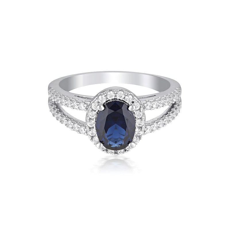 GEORGINI AURORA GLORY RING SILVER/ SAPPHIRE Bevilles Jewellers 
