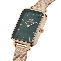 Daniel Wellington Quadro 20X26 Pressed Melrose Rose Gold & Green Watch Watches Daniel Wellington 