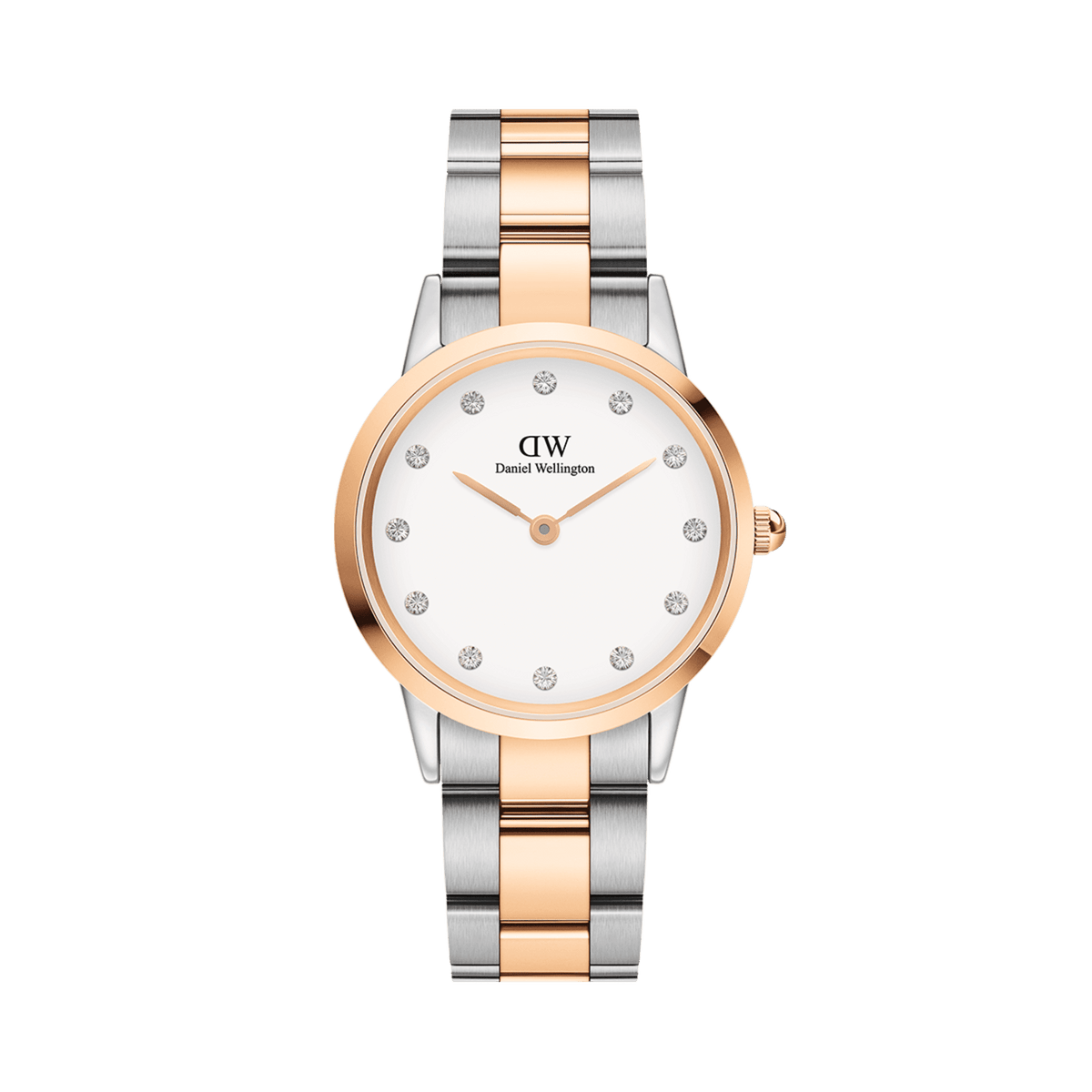 Daniel Wellington Iconic Link Lumine 28 Rose Gold & Silver White Watch Watches Daniel Wellington 