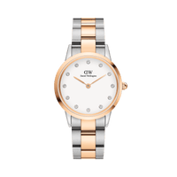Daniel Wellington Iconic Link Lumine 28 Rose Gold & Silver White Watch Watches Daniel Wellington 