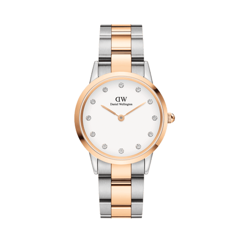 Daniel Wellington Iconic Link Lumine 28 Rose Gold & Silver White Watch Watches Daniel Wellington 