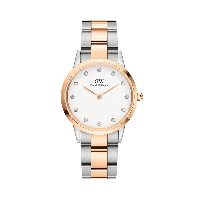 Daniel Wellington Iconic Link Lumine 28 Rose Gold & Silver White Watch Watches Daniel Wellington 