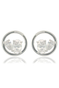 CHIC NOEL TOI ET MOI CIRCLE EARRINGS SILVER Bevilles Jewellers 