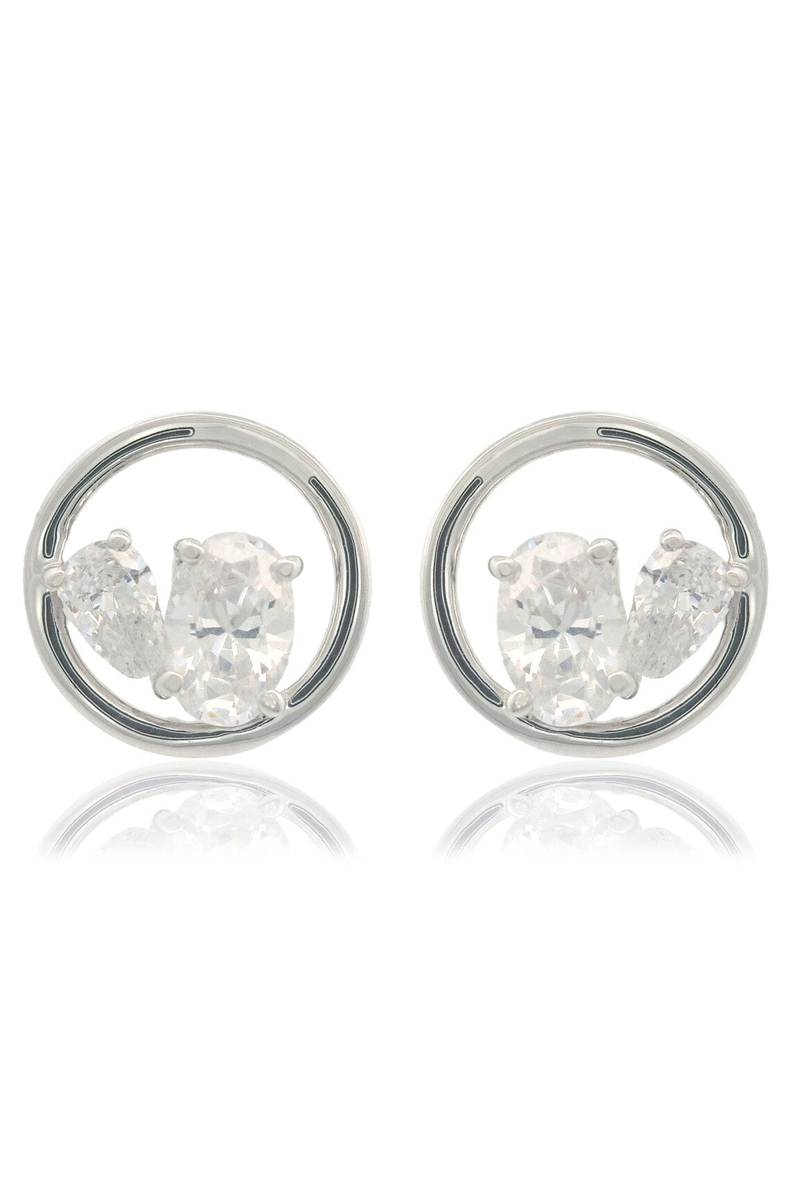 CHIC NOEL TOI ET MOI CIRCLE EARRINGS SILVER Bevilles Jewellers 
