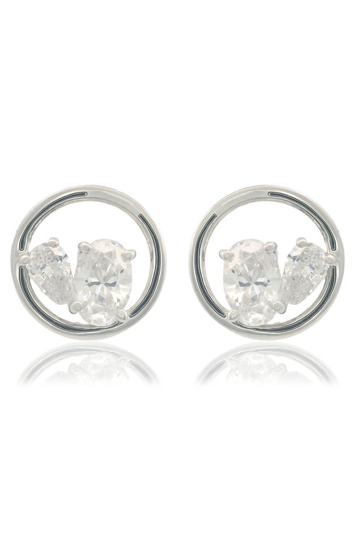 CHIC NOEL TOI ET MOI CIRCLE EARRINGS SILVER Bevilles Jewellers 