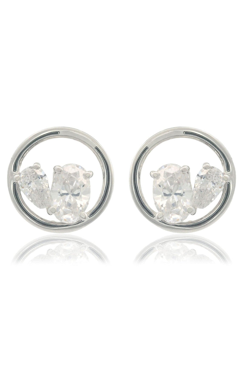 CHIC NOEL TOI ET MOI CIRCLE EARRINGS SILVER Bevilles Jewellers 