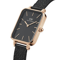 Daniel Wellington Quadro 20X26 Pressed Ashfield Rose Gold & Black Watch Watches Daniel Wellington 