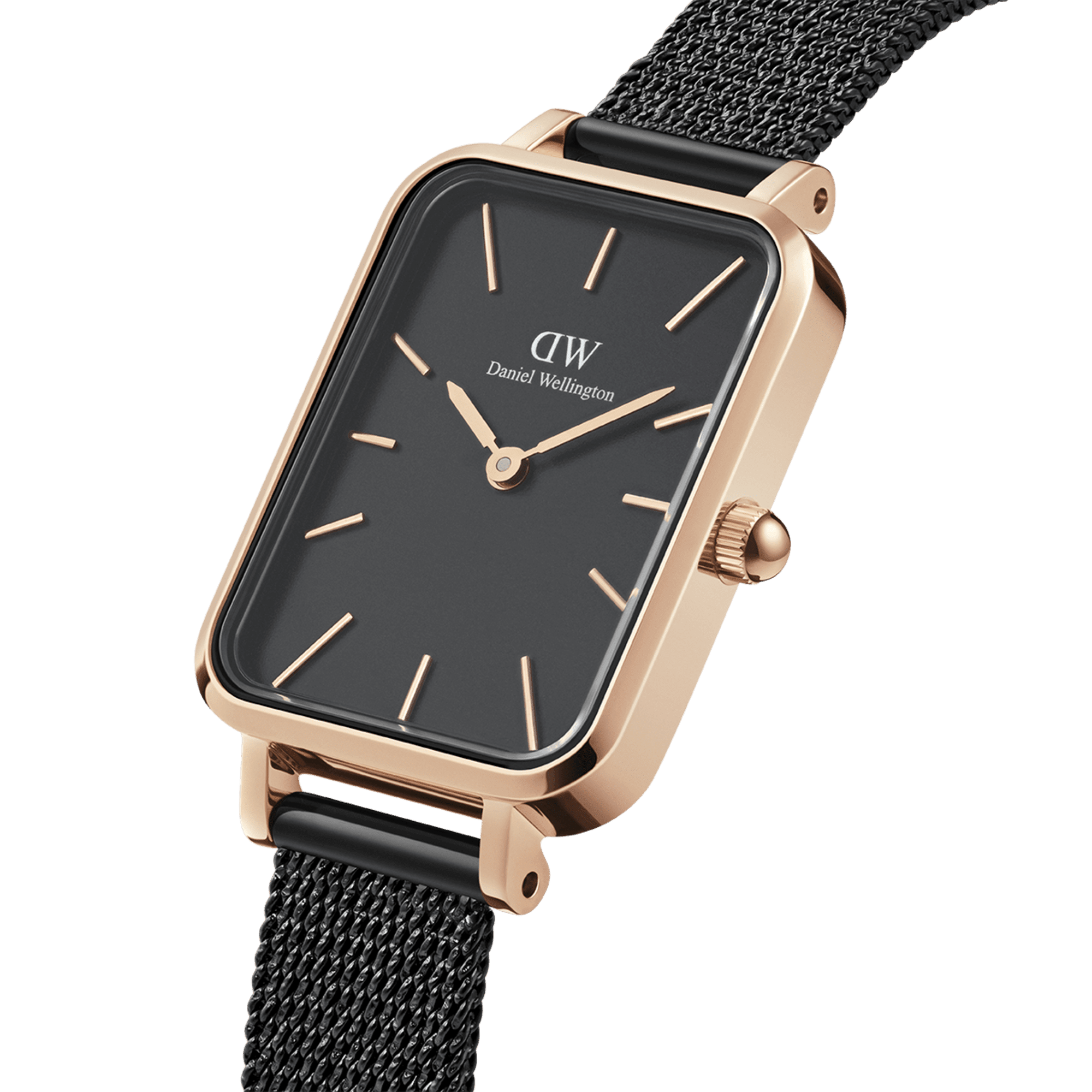 Daniel Wellington Quadro 20X26 Pressed Ashfield Rose Gold & Black Watch Watches Daniel Wellington 