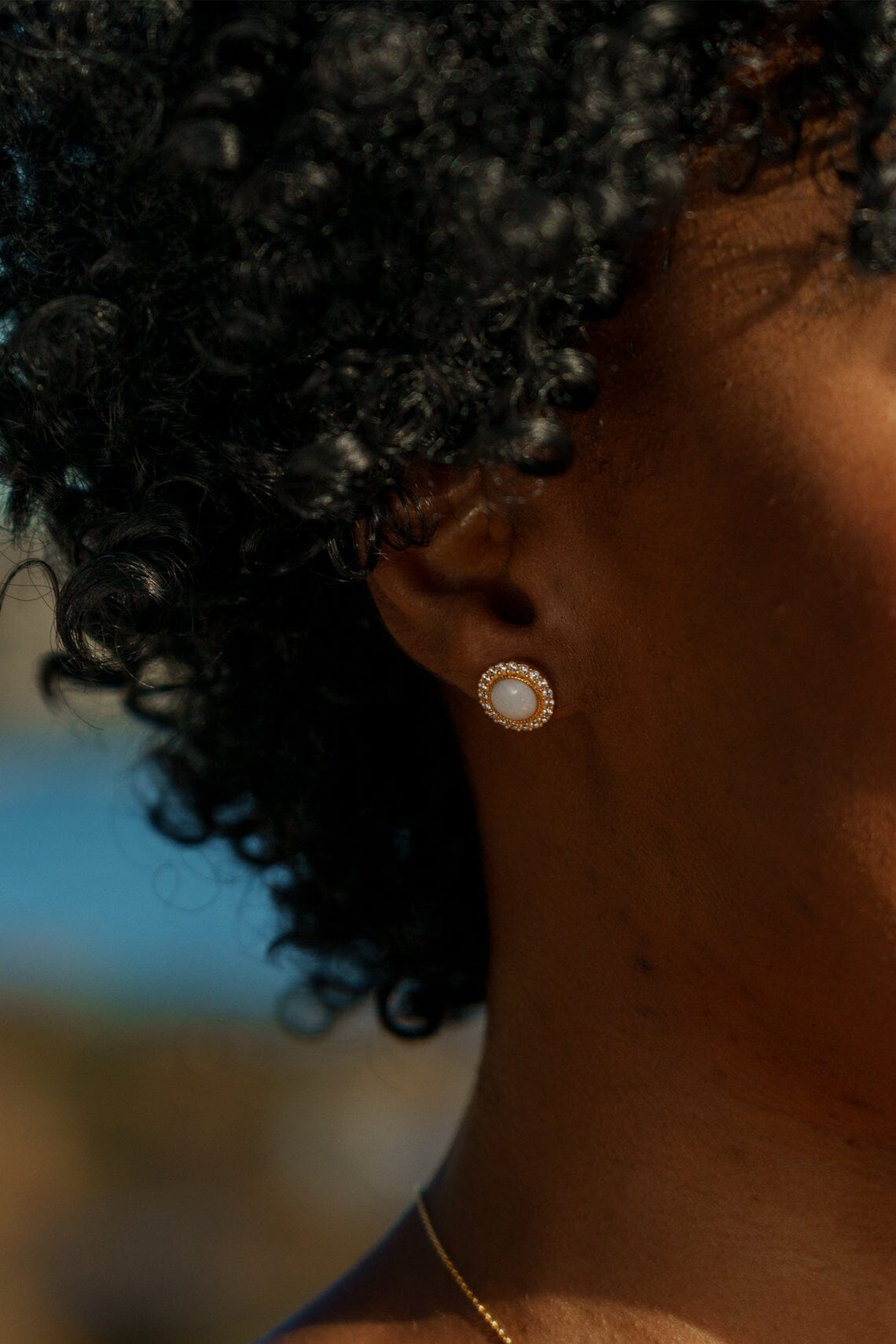 OPAL GLOW MARRINAWI WHITE CREATED OPAL EARRINGS GOLD Bevilles Jewellers 