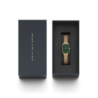 Daniel Wellington Quadro 20X26 Pressed Melrose Rose Gold & Green Watch Watches Daniel Wellington 