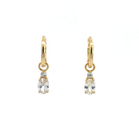 A CHRISTMAS JOURNEY BABY OVAL EARRINGS GOLD Bevilles Jewellers 