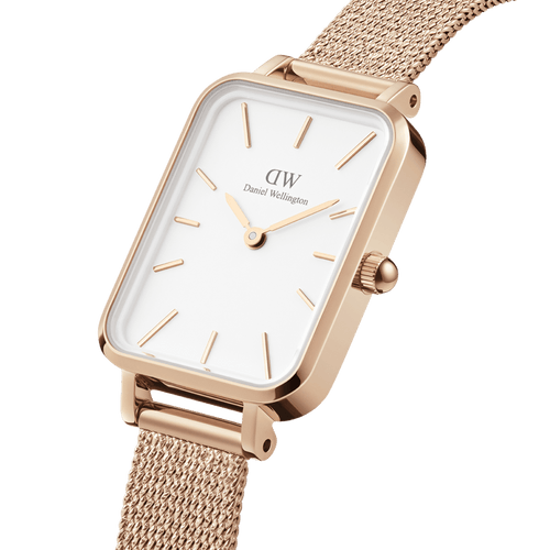 Daniel Wellington Quadro 20X26 Pressed Melrose Rose Gold & White Watch Watches Daniel Wellington 