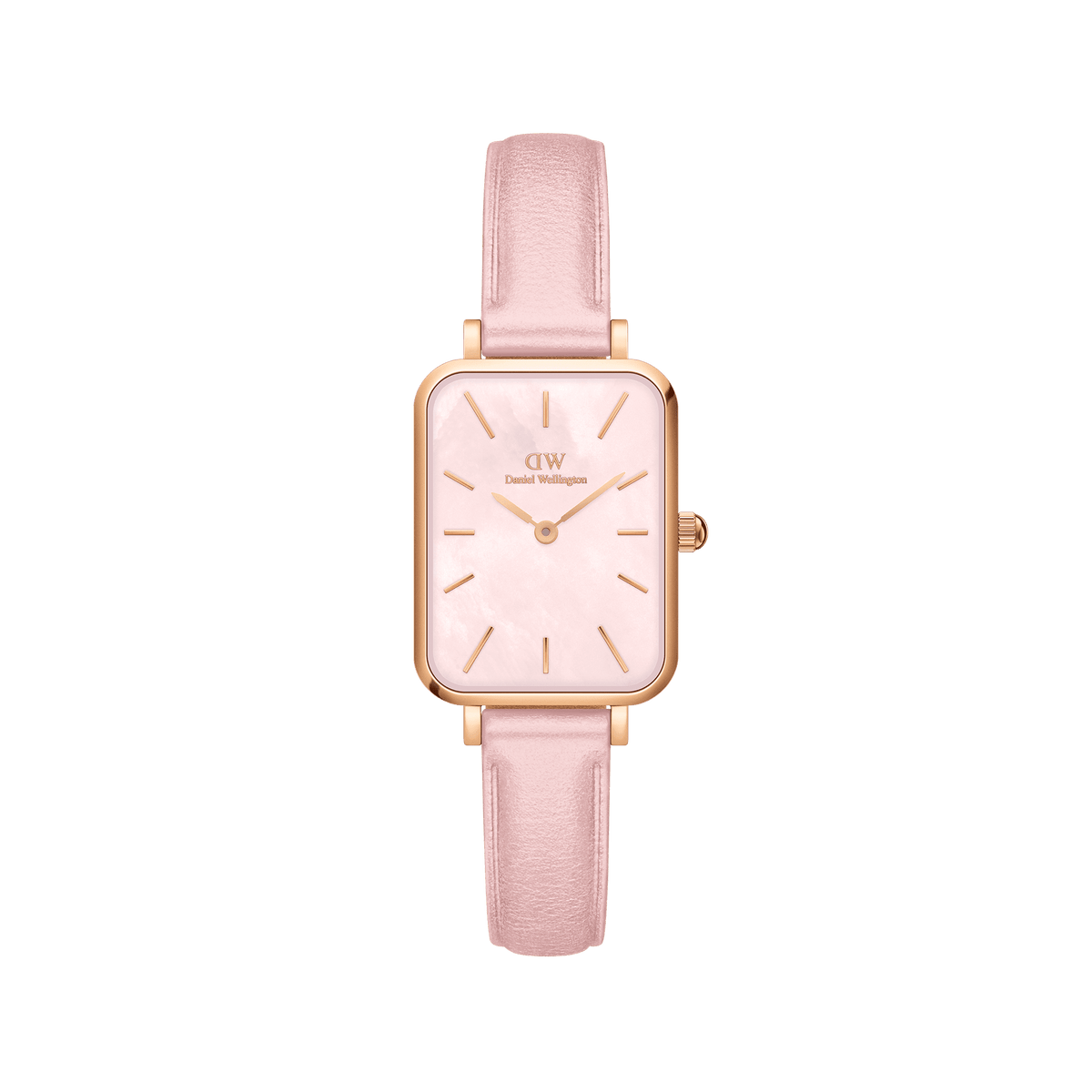 Daniel Wellington Quadro Pink Leather & Rose Gold Mother of Pearl Watch Watches Daniel Wellington 