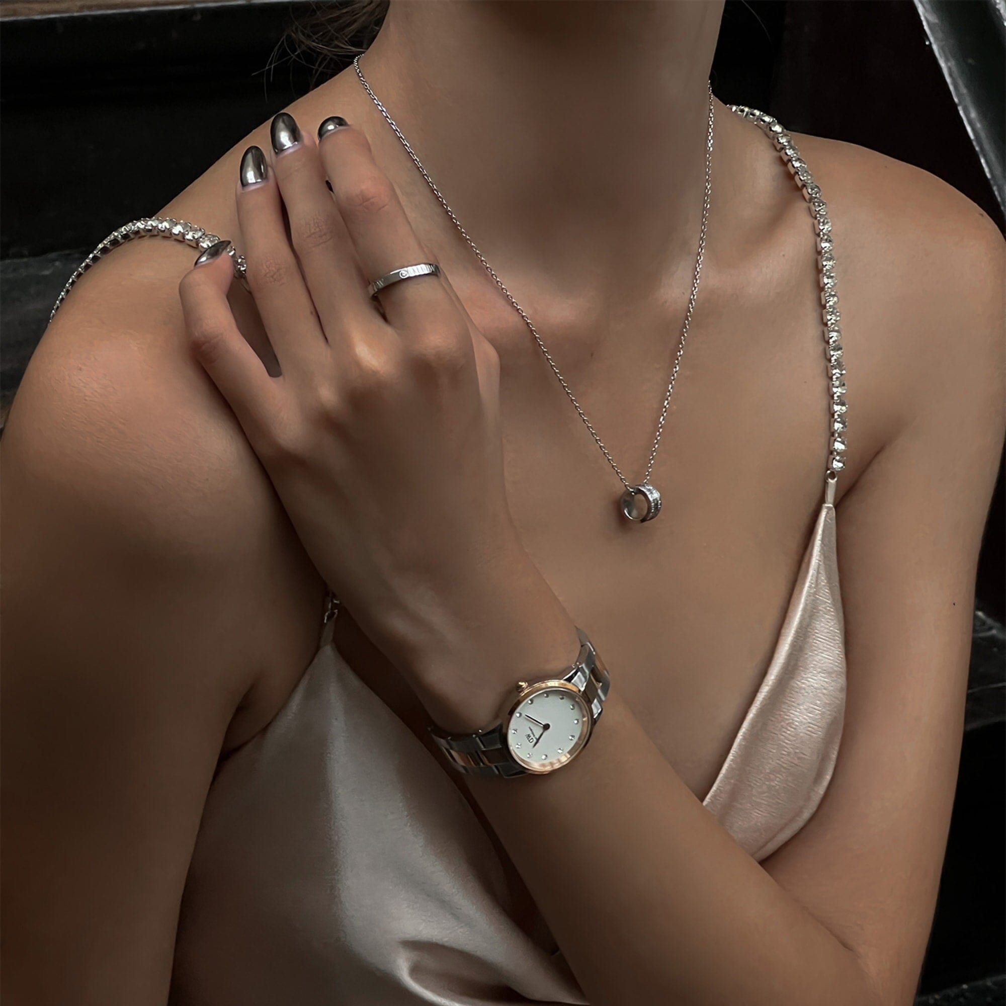 Daniel Wellington Iconic Link Lumine 32 Rose Gold & Silver White Watch Watches Daniel Wellington 