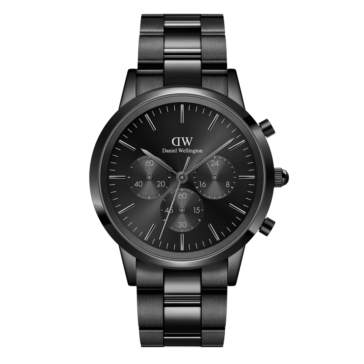 Daniel Wellington Iconic Chronograph 42 Link Black Sunray Watch Watches Daniel Wellington 