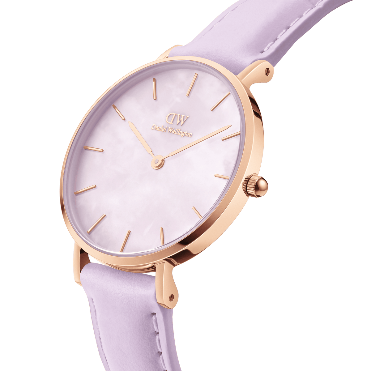 Daniel Wellington Petite 28 Purple Leather & Rose Gold Mother of Pearl Watch Watches Daniel Wellington 