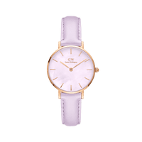Daniel Wellington Petite 28 Purple Leather & Rose Gold Mother of Pearl Watch Watches Daniel Wellington 