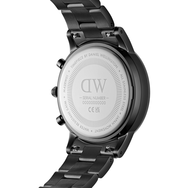 Daniel Wellington Iconic Chronograph 42 Link Black Sunray Watch Watches Daniel Wellington 