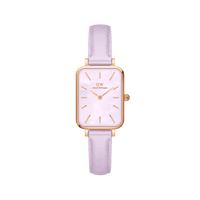 Daniel Wellington Quadro Purple Leather & Rose Gold Mother of Pearl Watch Watches Daniel Wellington 