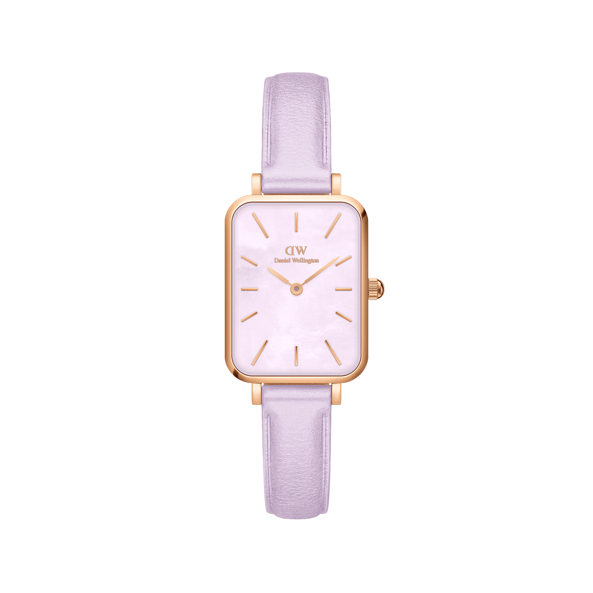Daniel Wellington Quadro Purple Leather & Rose Gold Mother of Pearl Watch Watches Daniel Wellington 