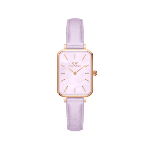 Daniel Wellington Quadro Purple Leather & Rose Gold Mother of Pearl Watch Watches Daniel Wellington 