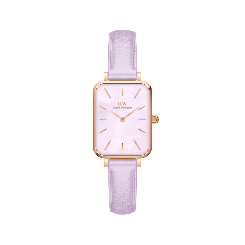 Daniel Wellington Quadro Purple Leather & Rose Gold Mother of Pearl Watch Watches Daniel Wellington 