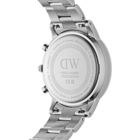 Daniel Wellington Iconic Chronograph 42 Link Silver & Black Sunray Watch Watches Daniel Wellington 